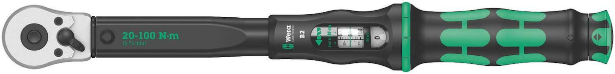 Wera Click-Torque B2 wrench dial 20-100 Nm for precise tightening.