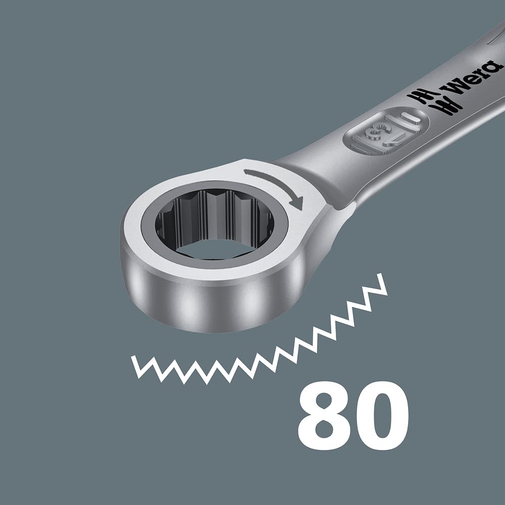 Wera Joker 8pc imperial combo wrenches closeup with detailed jaw edges.