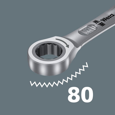 Wera Joker 8pc imperial combo wrenches closeup with detailed jaw edges.