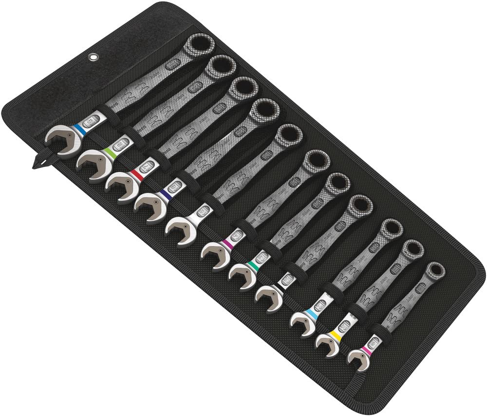 Wera Joker wrench with holding function secures fasteners during setup.