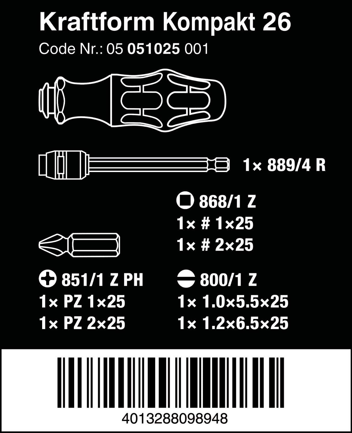 Wera KK26 Rapidaptor quick-release for fast bit changes
