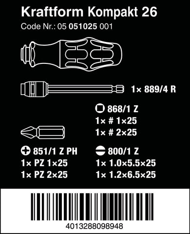 Wera KK26 Rapidaptor quick-release for fast bit changes