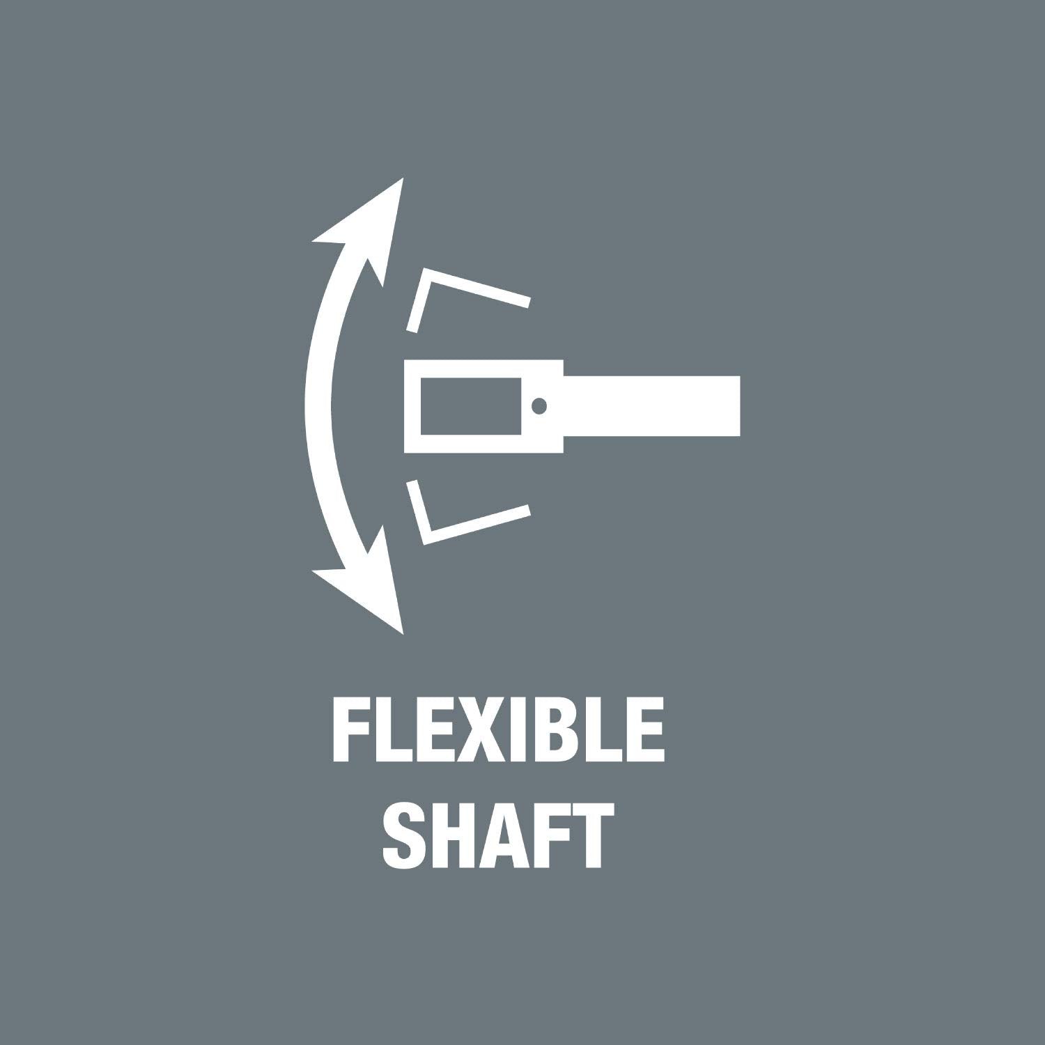 Flexible shaft allows access in tight spots for precise driving.
