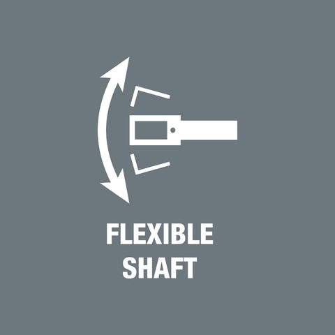 Flexible shaft allows access in tight spots for precise driving.
