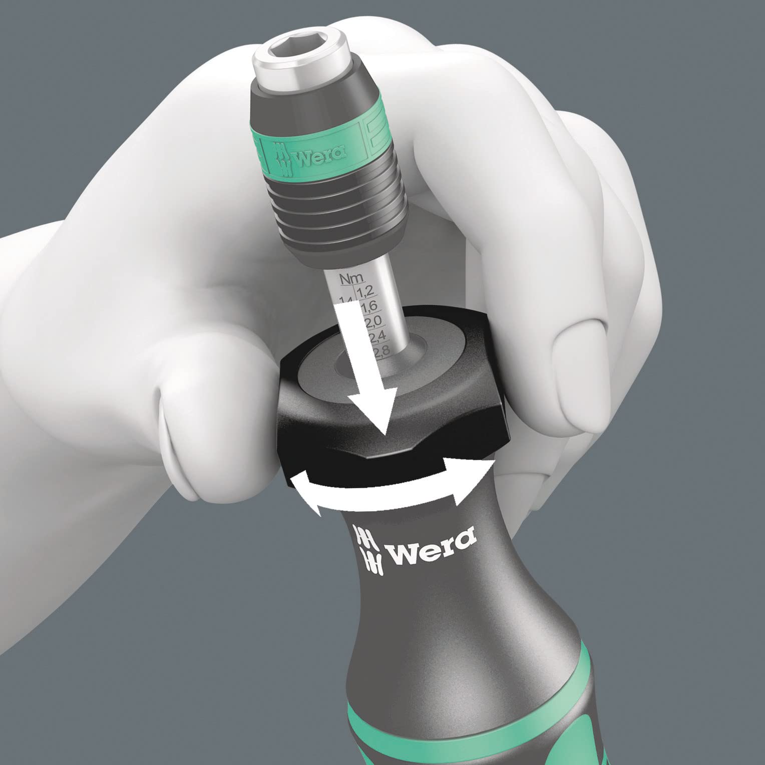 Wera Kraftform 7441 ergonomic handle for comfortable high-speed use