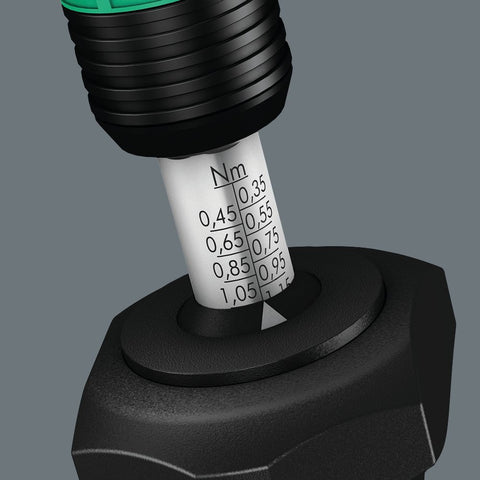 Easy, tool-free torque adjustment on the Wera Kraftform 7446.