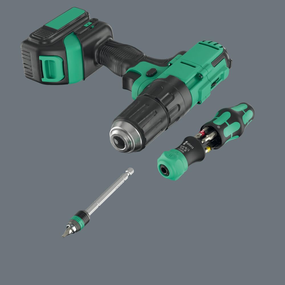 Wera KRAFTFORM KOMPAKT 26 RA-R includes robust textile pouch for durable travel.