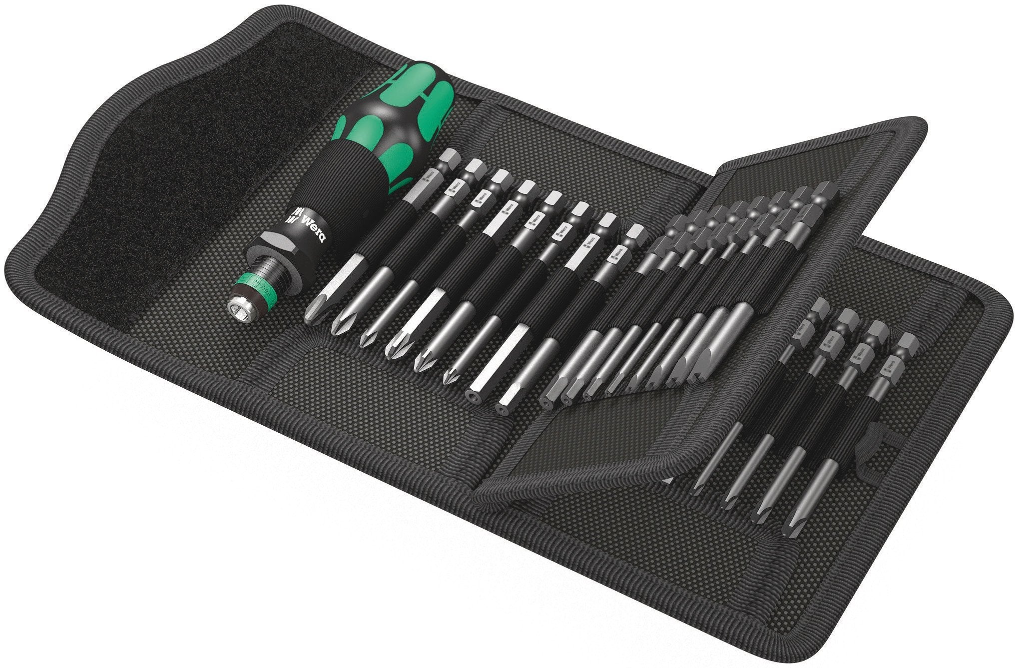 Wera Kraftform Kompakt 62 bitholding screwdriver with ergonomic grip.