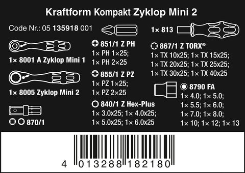 Wera Kraftform Kompakt Zyklop Mini handle close-up for precision grip