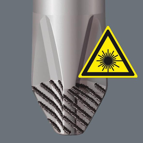 Wera Kraftform Plus Lasertip anti-roll base keeps tools within reach