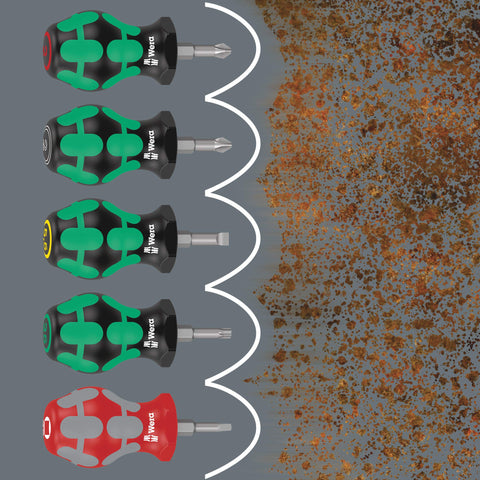 Wera stubby 5pc set—sturdy tips for slotted and Phillips drives