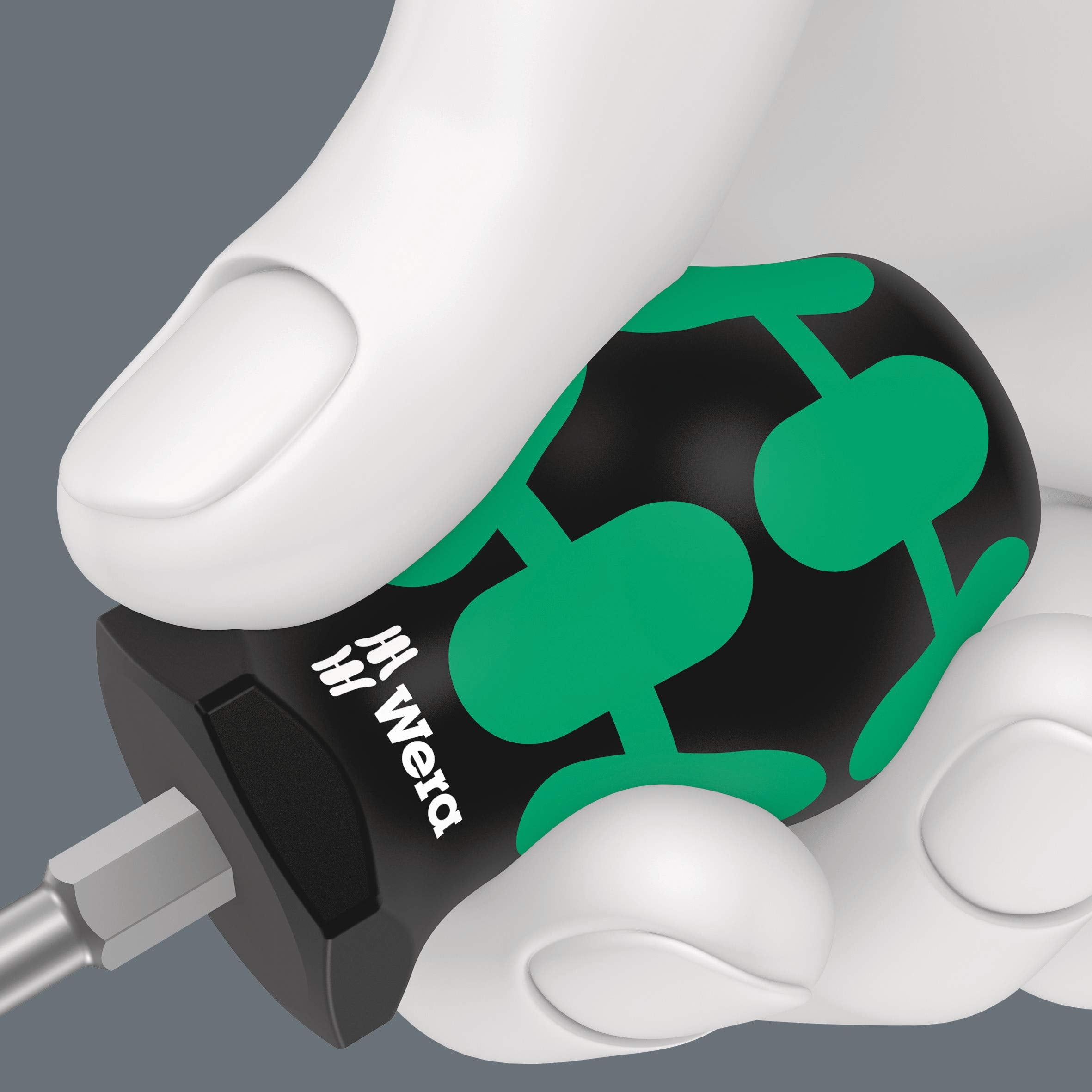Wera stubby 5pc set—ergonomic green handle detail aids grip