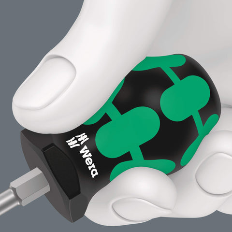 Wera stubby 5pc set—ergonomic green handle detail aids grip