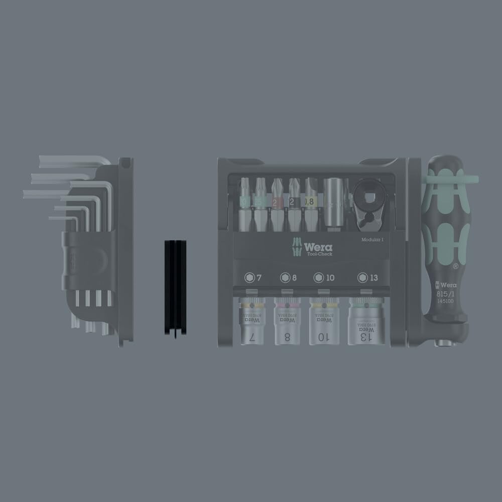 Wera TOOL-CHECK Modular Set 1 portable handle for easy transport to job sites.