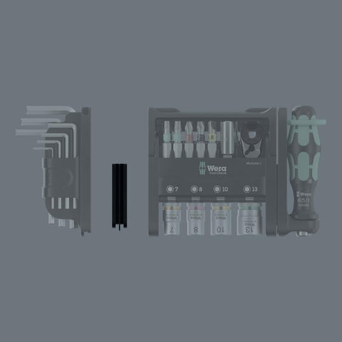 Wera TOOL-CHECK Modular Set 1 portable handle for easy transport to job sites.