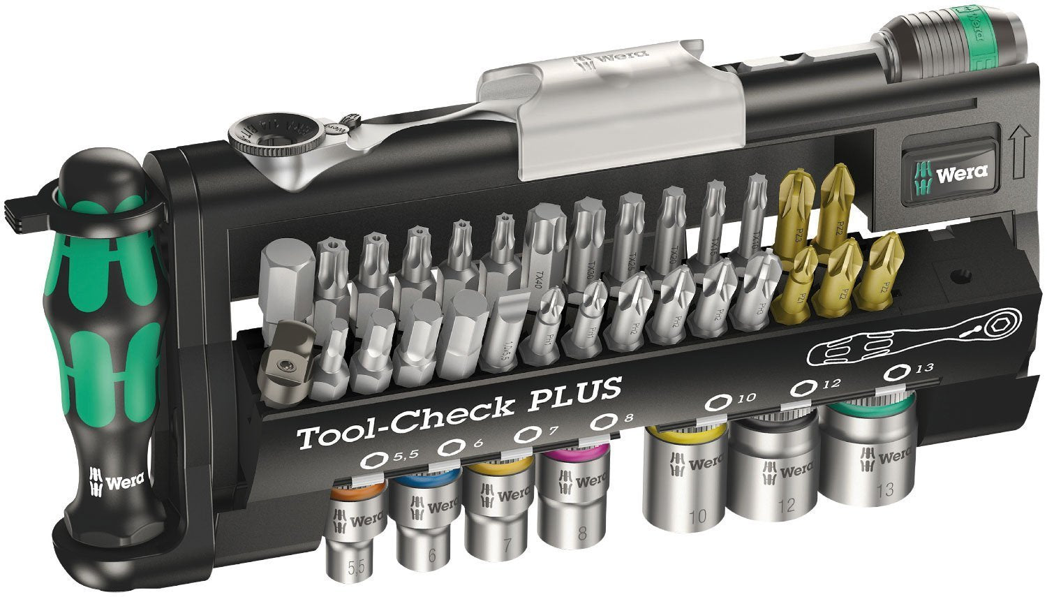 Wera Tool-Check Plus 39-piece set offering versatile screwdriving in a compact toolkit.