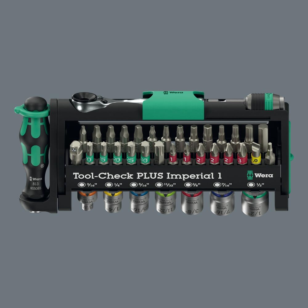 Wera TOOL-CHECK PLUS Imperial 1 open case showing organized internals.