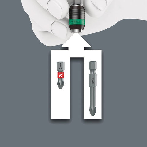 Push the sleeve forward for easy one-handed bit removal