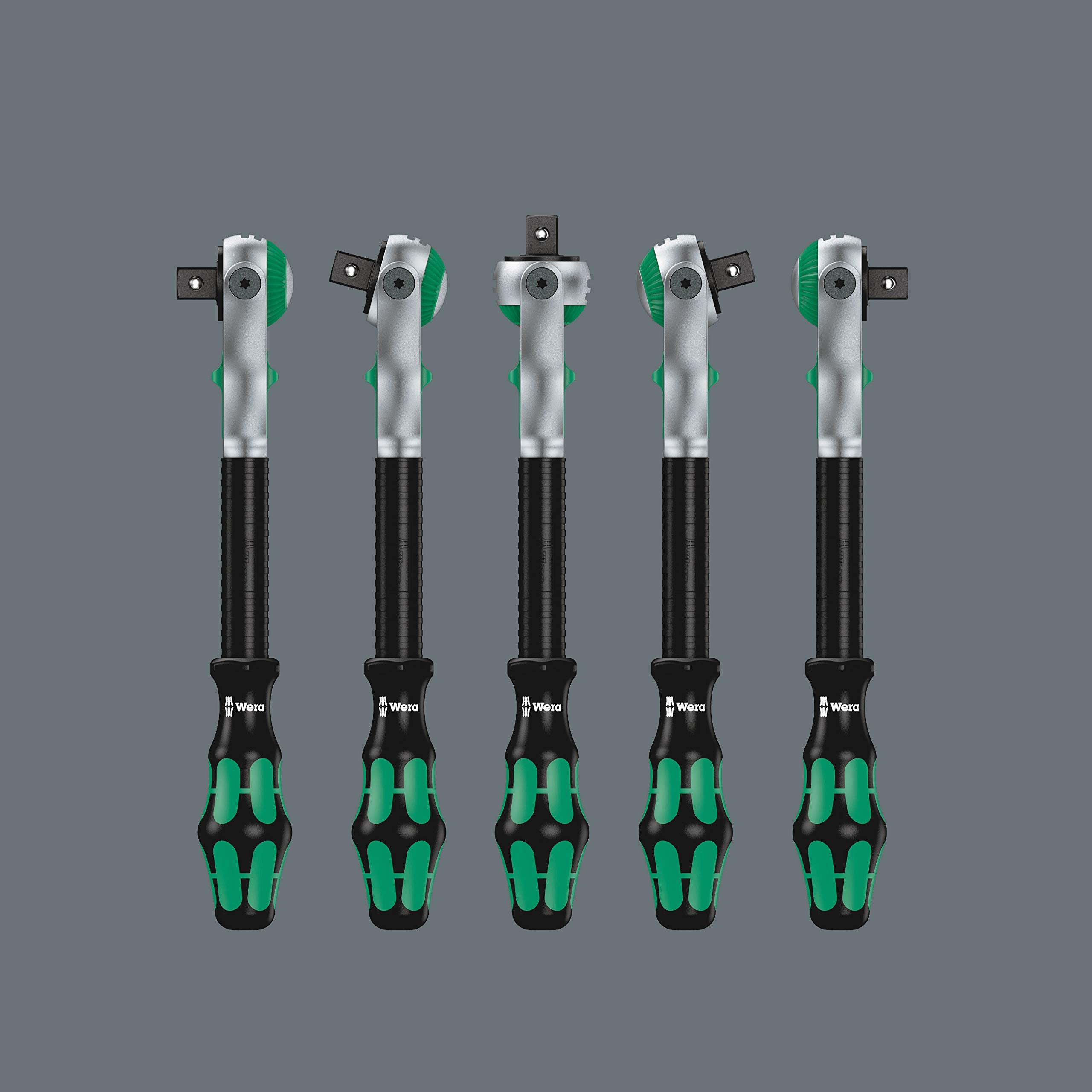 Wobble extension enables flexible access to hard-to-reach bolts.