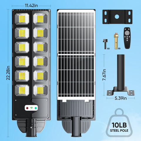 WERCHTAY large solar panel ensures quick charging in direct sunlight.