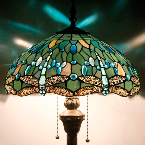 WERFACTORY Tiffany lamp standing 64 inches tall for standout room illumination.