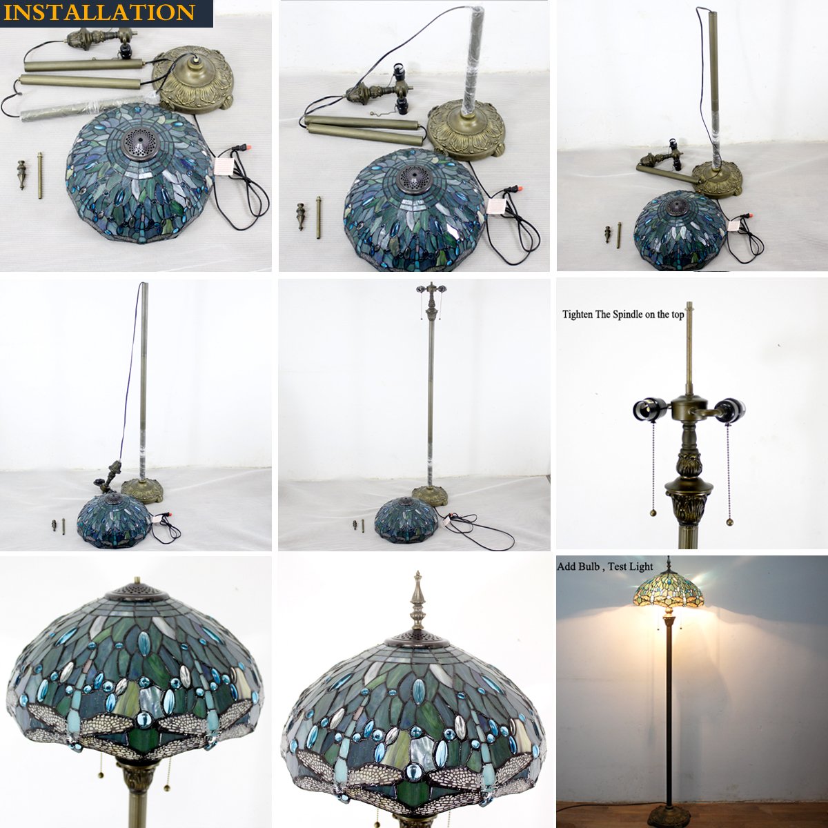Two LED bulbs recommended to show vibrant stained glass colors when lit.