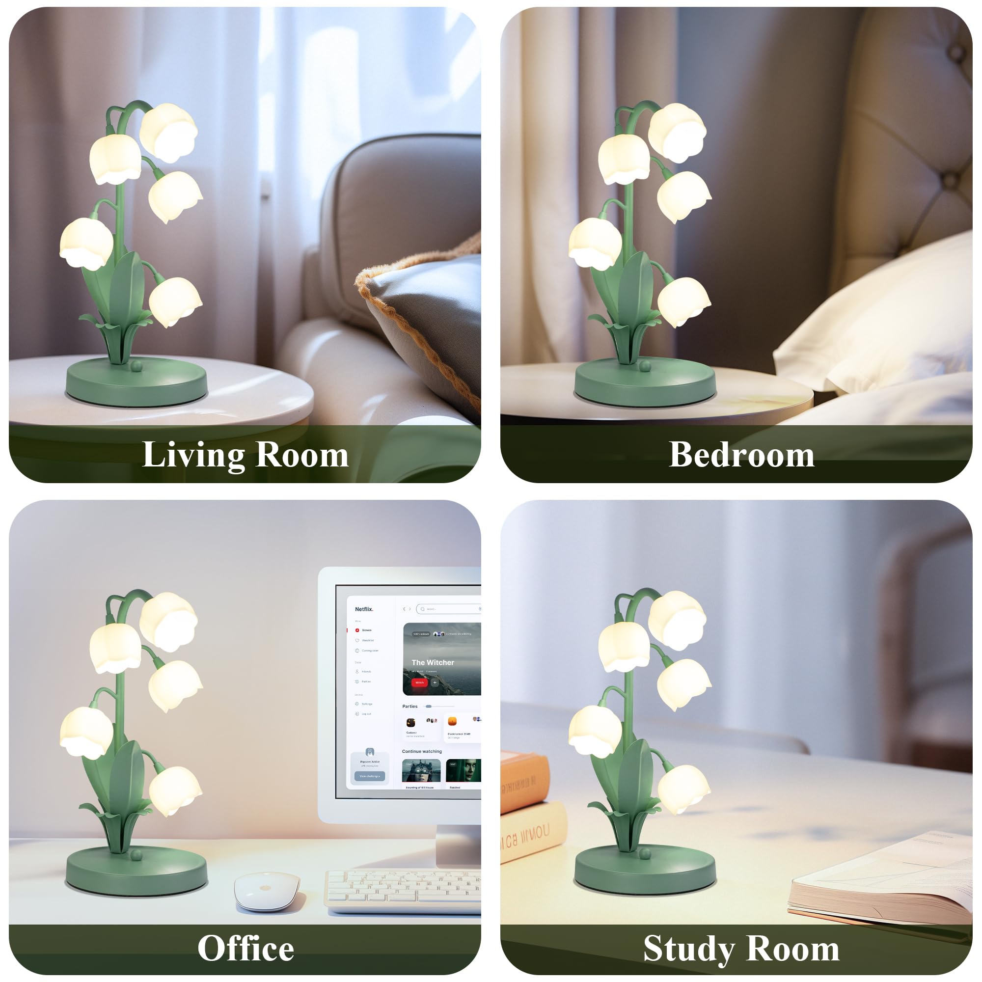 WERFOP vintage-style lamp shows quick four-step installation with included wrench.