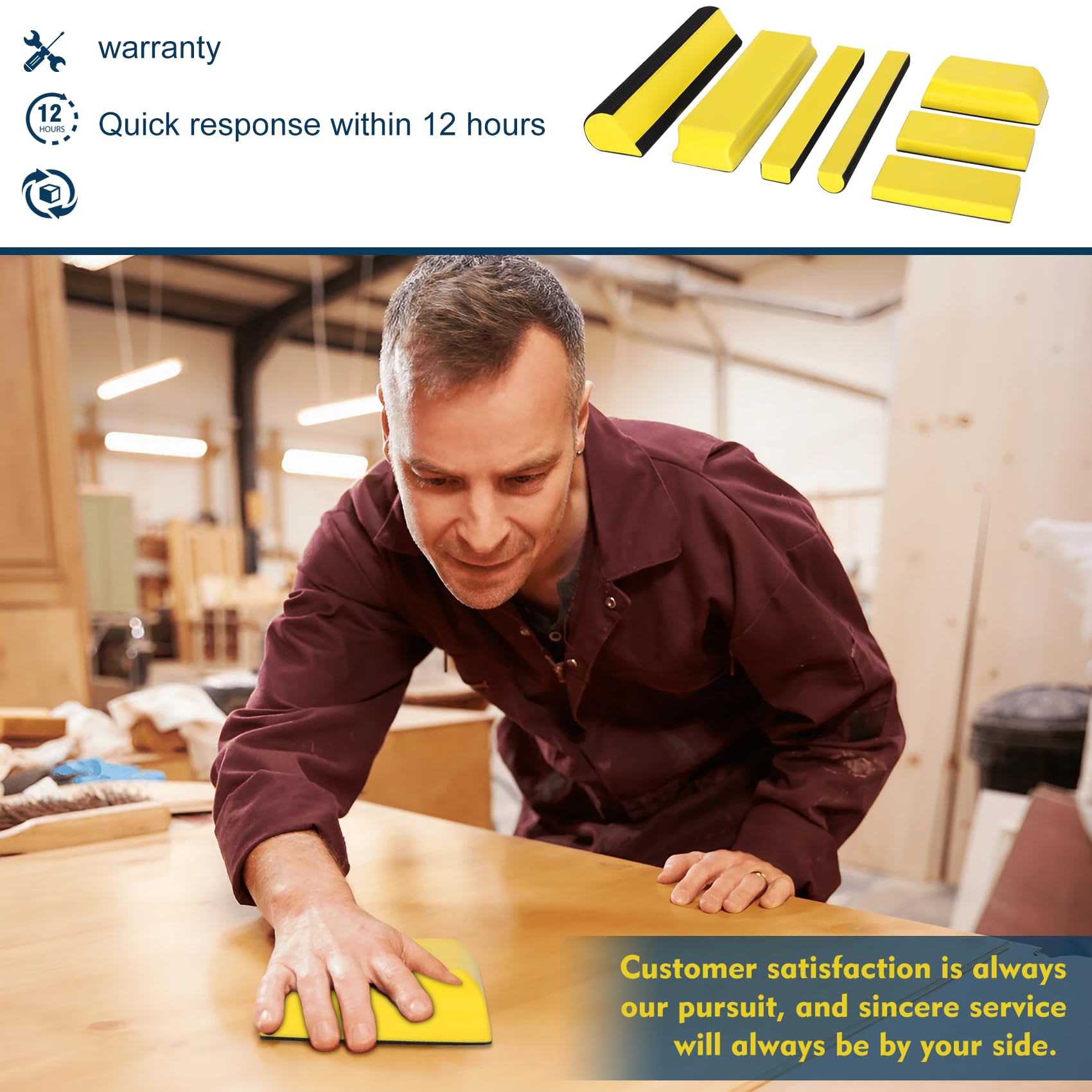 Werhoo 7pc auto body sanding block set offering versatile project coverage