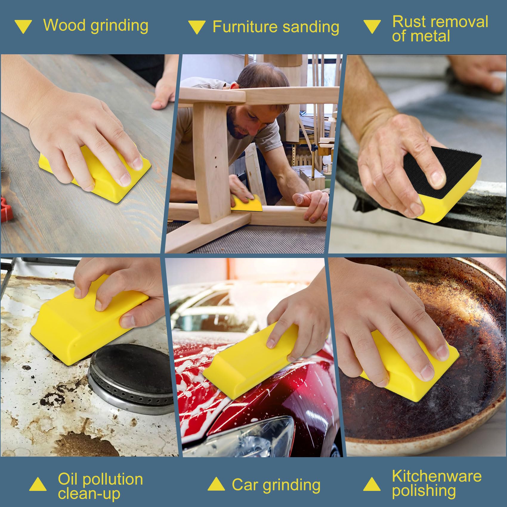 Werhoo sanding block auto body hook-loop design for secure adhesion during sanding