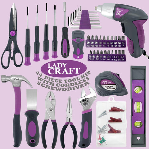 Werktough lady tools kit pink case shown for quick home repairs