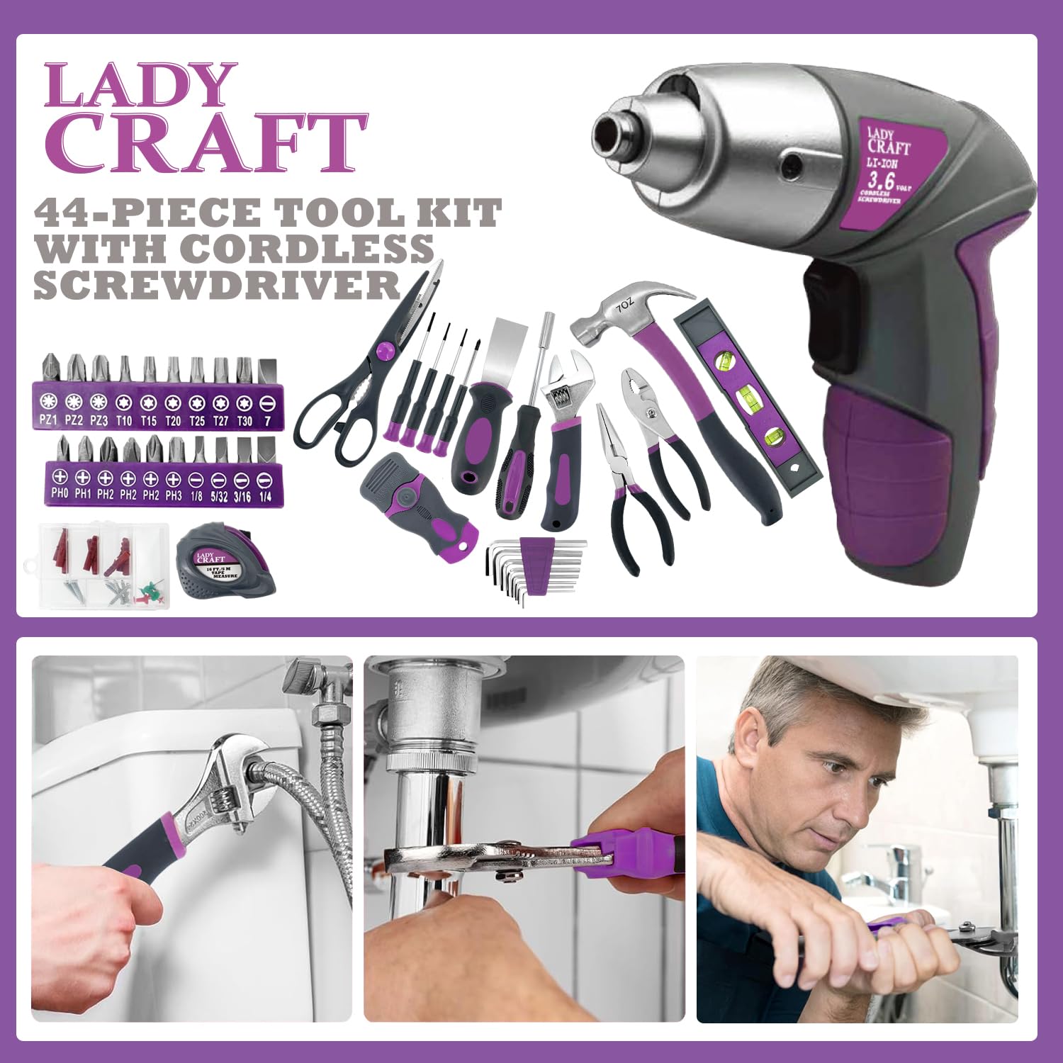 Hammer and pliers included in Werktough kit for versatile projects
