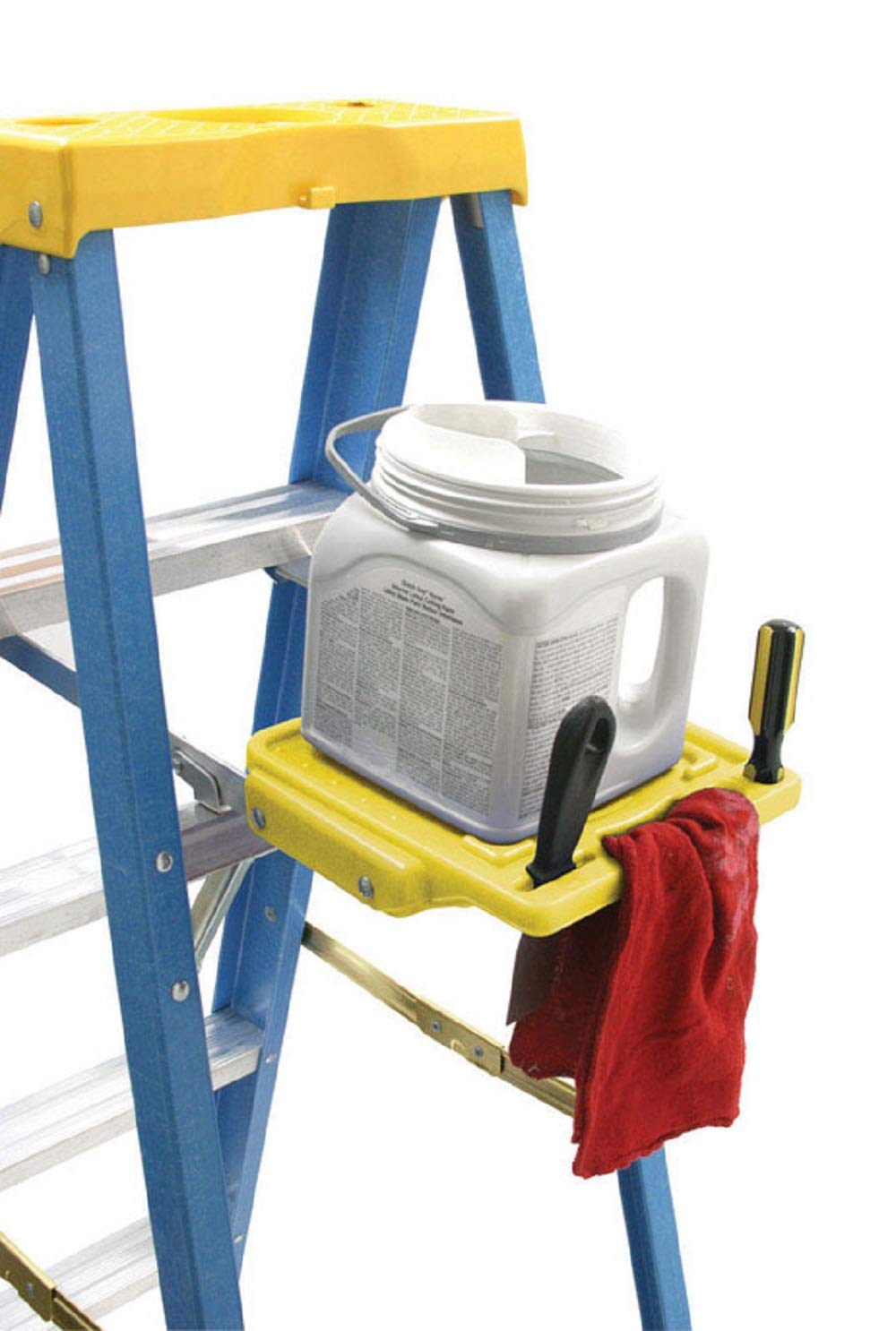 Werner 76-2 molded plastic pail shelf keeps paint cans handy on ladders