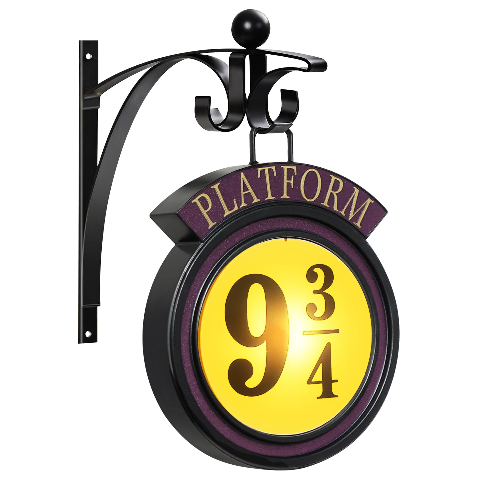 Weronikate Platform 9 3/4 Sign Light front view for a warm, magical room accent