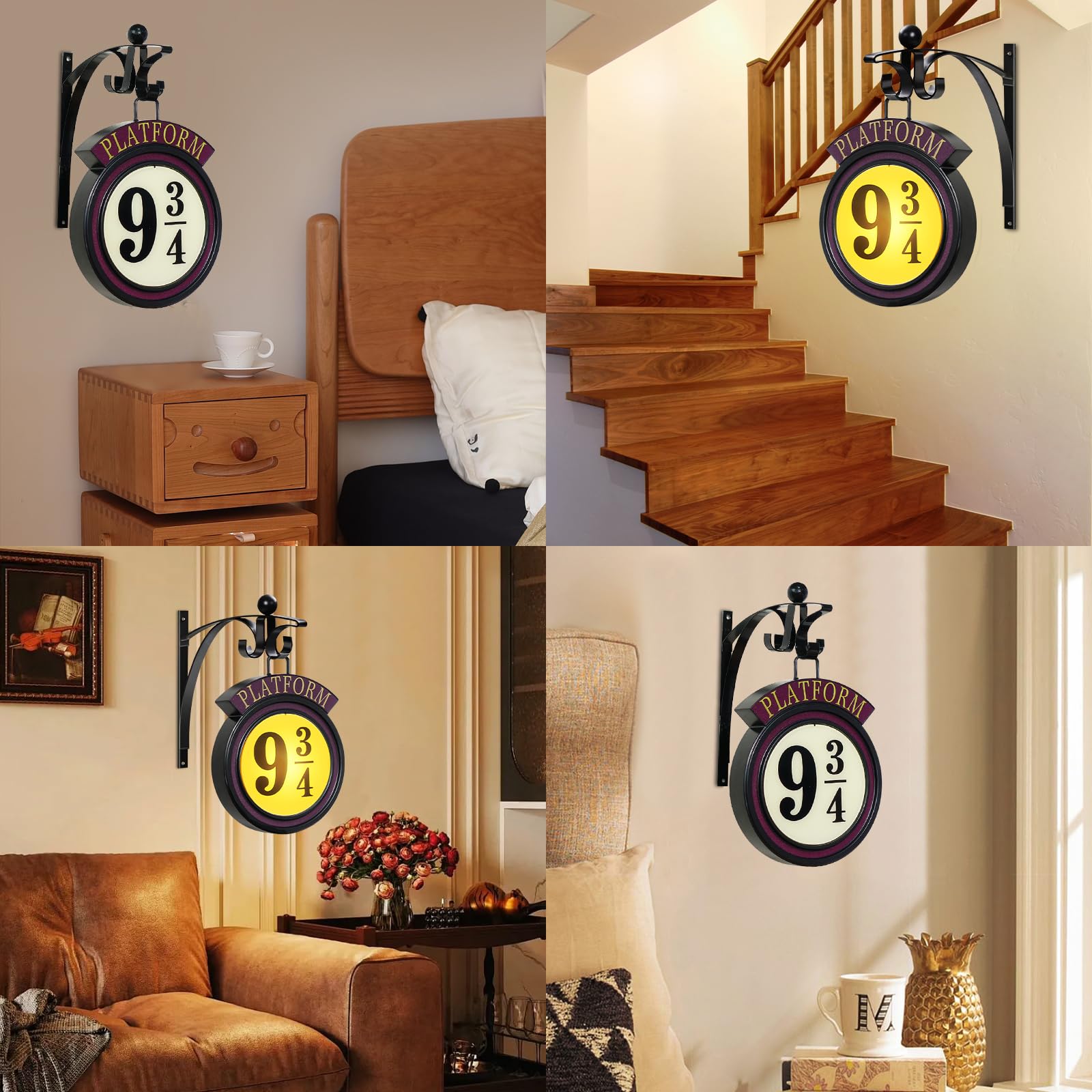 Weronikate Platform 9 3/4 Sign Light ideal gift for Harry Potter fans