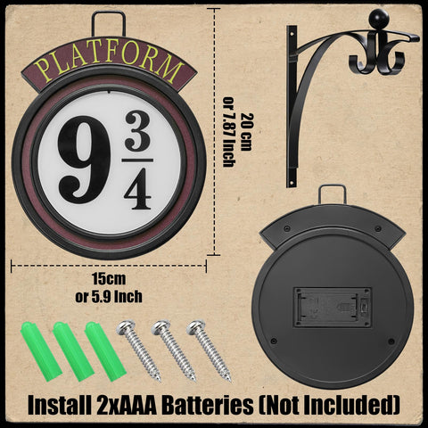 Weronikate Platform 9 3/4 Sign Light wall mount displays easy installation and ambient glow