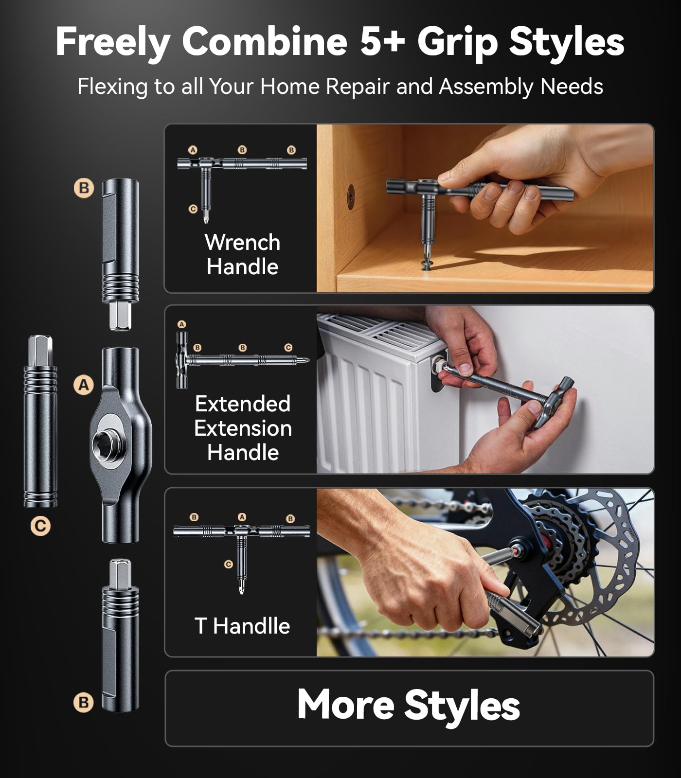 Wesdut 32in1 T Handle Magnetic Screwdriver Set bits array shows broad compatibility
