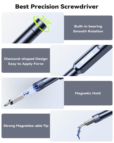 Wesdut magnetic tips grab tiny screws during detailed repairs.