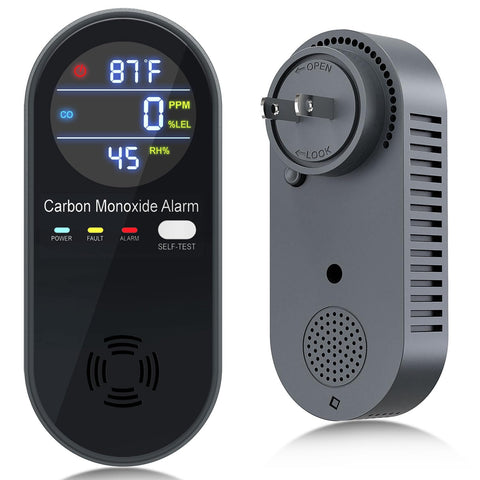 WESHLGD plug-in carbon monoxide detector with real-time readings for safer indoor spaces.