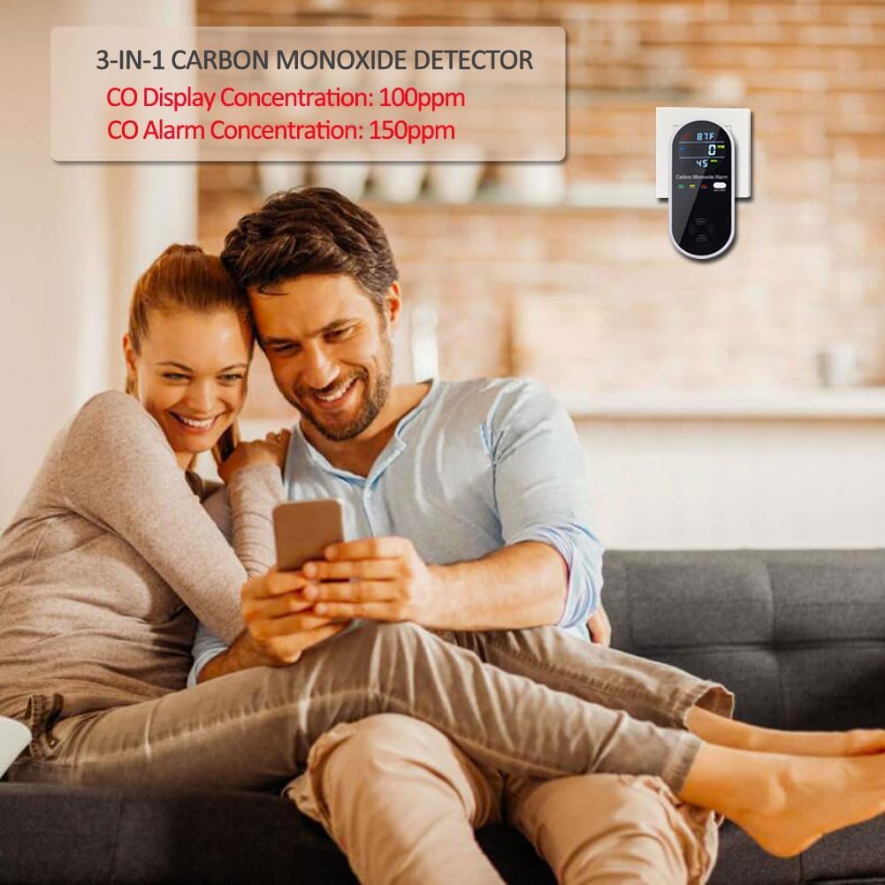 WESHLGD compact-design CO detector fits neatly in any room for clutter-free safety.