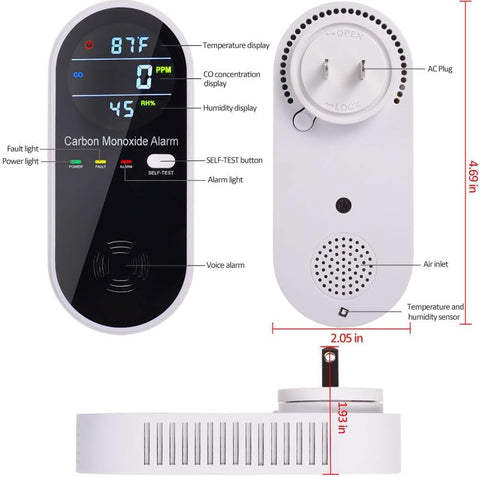 WESHLGD portable CO detector for travel; compact form factor for on-the-go monitoring.