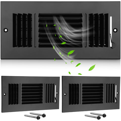 Wesiti 2-pack black 10x4 vent covers installed on ceiling for improved airflow