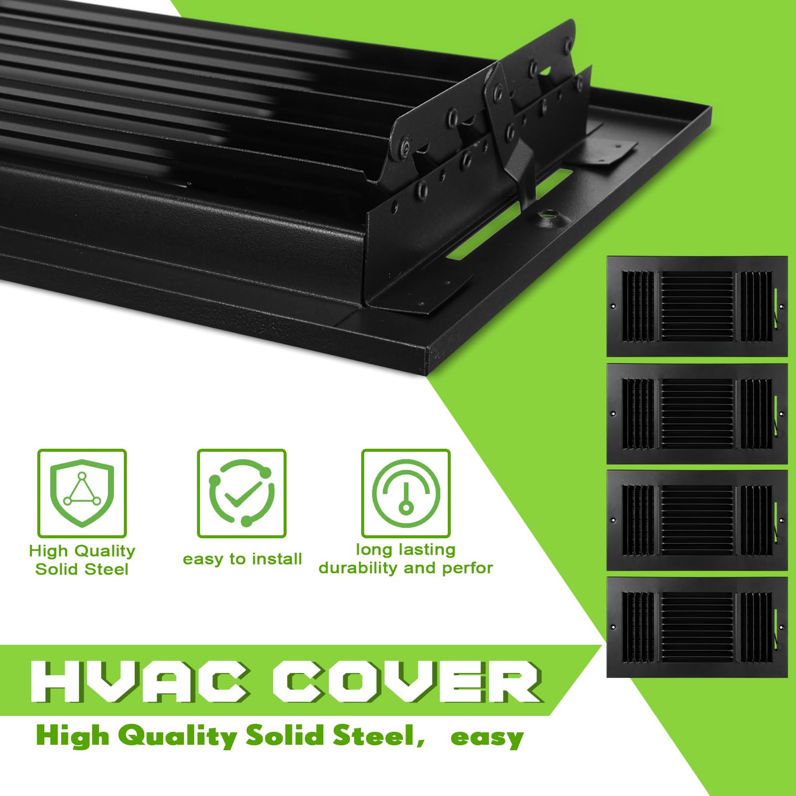 Wesiti solid-steel vent cover black 12x6 for durability