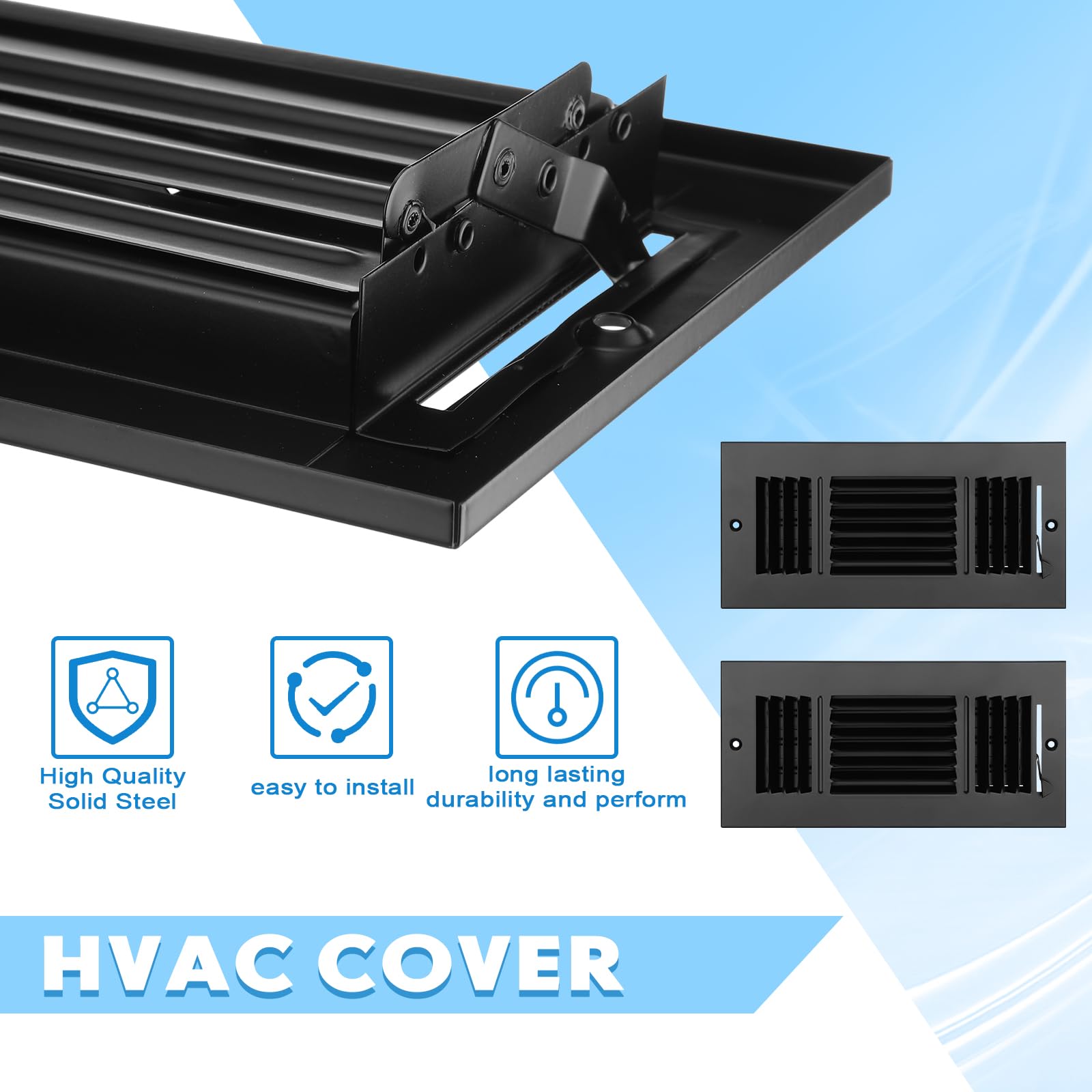 Wesiti steel vent cover showcases durable construction in black finish