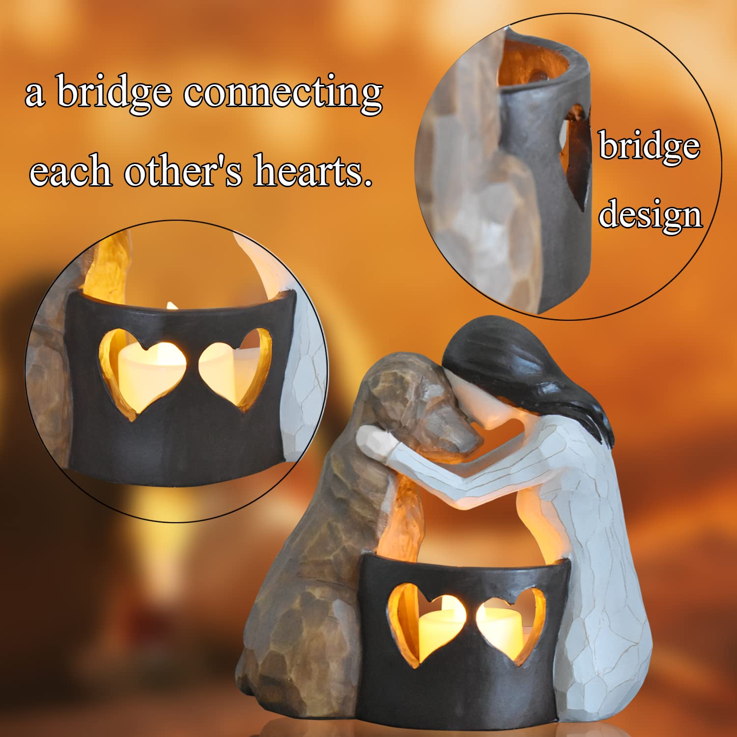 Weslinkeji dog lovers remembrance statue adds warm decor.