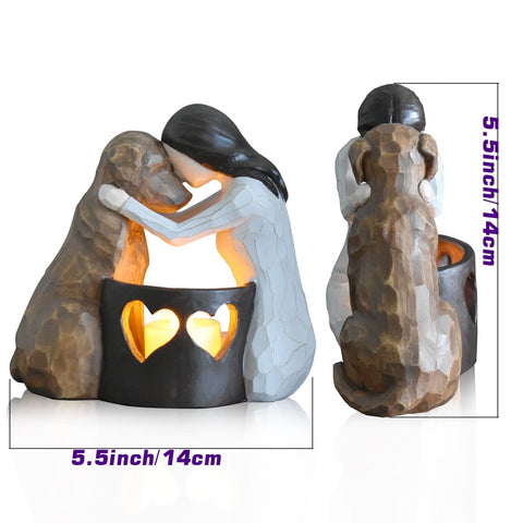 Weslinkeji hand-sculpted dog statue with refined details for memory.
