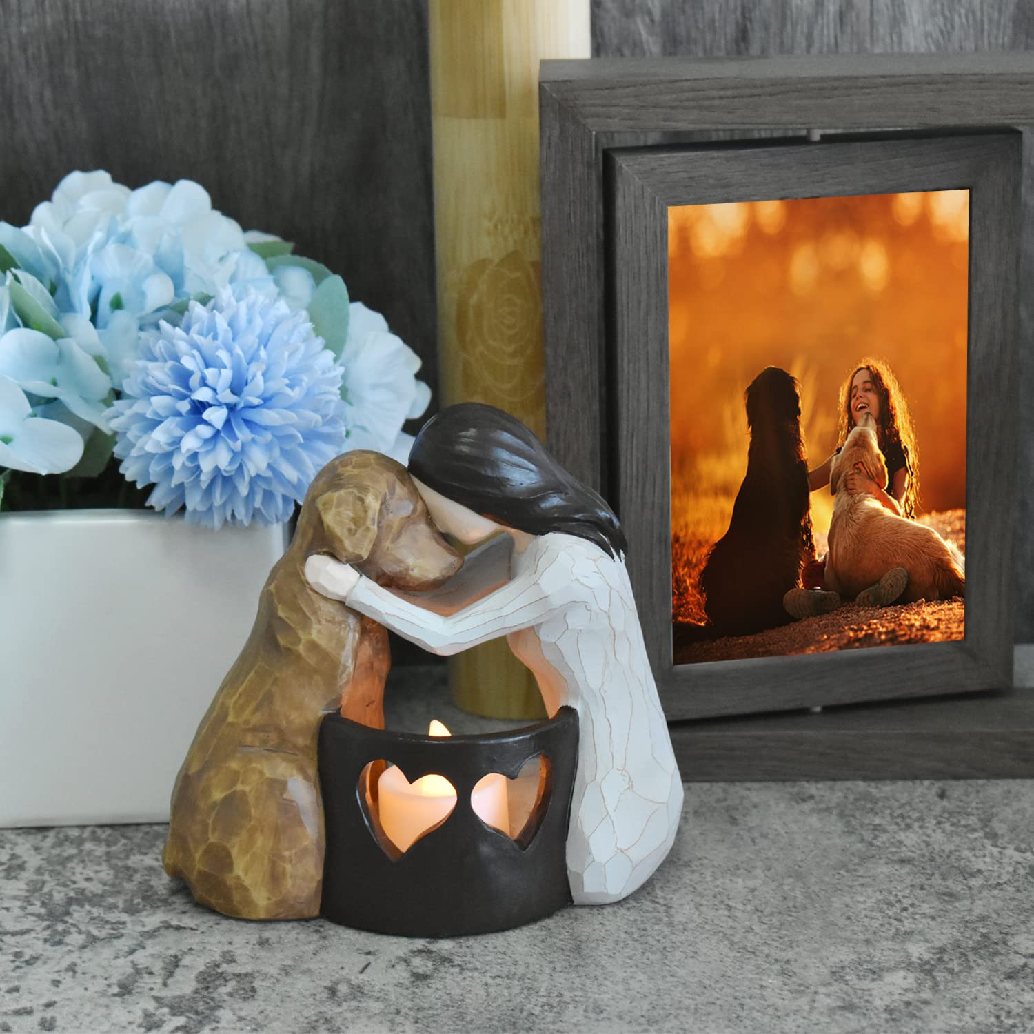 Weslinkeji LED candle compatible memorial statue for gentle ambience.