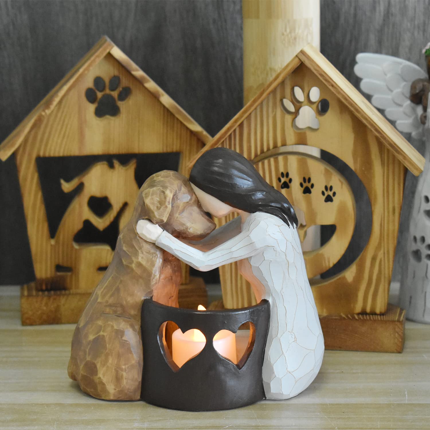 Weslinkeji dog memorial decor suitable for office or mantel.