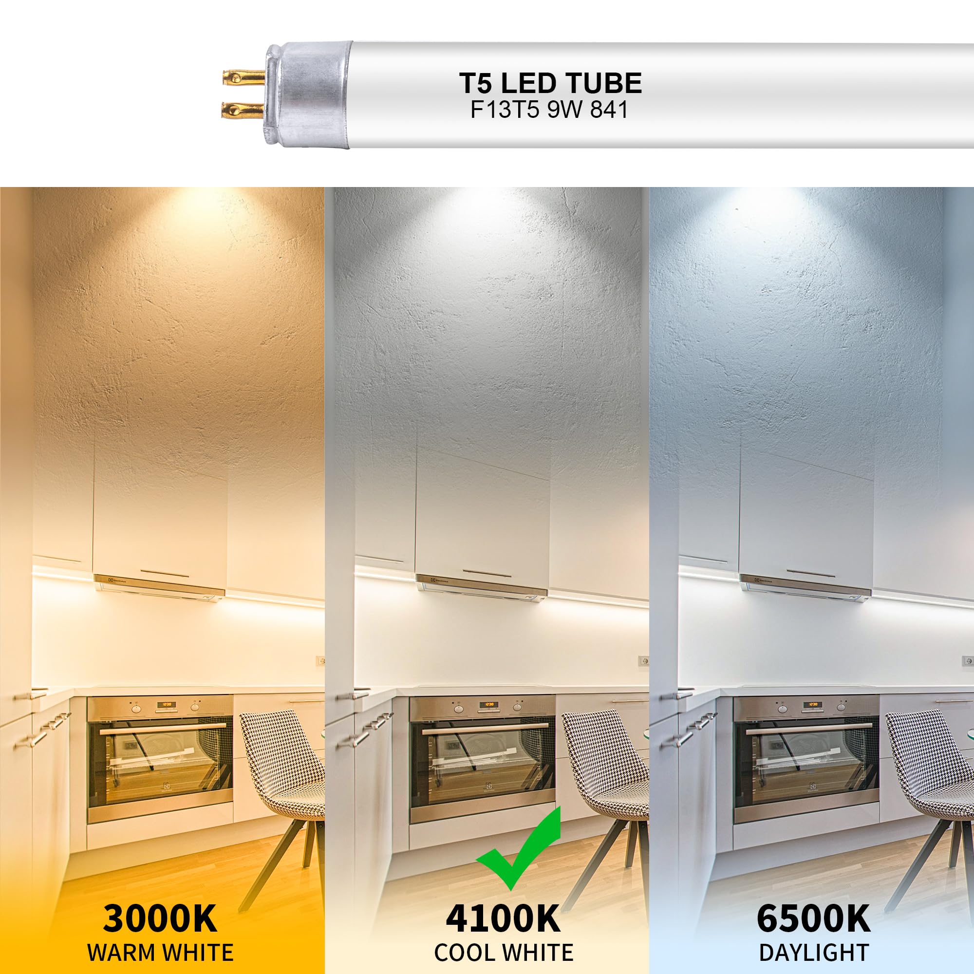 Wesome Lighting 4100K cool white glow for bright spaces