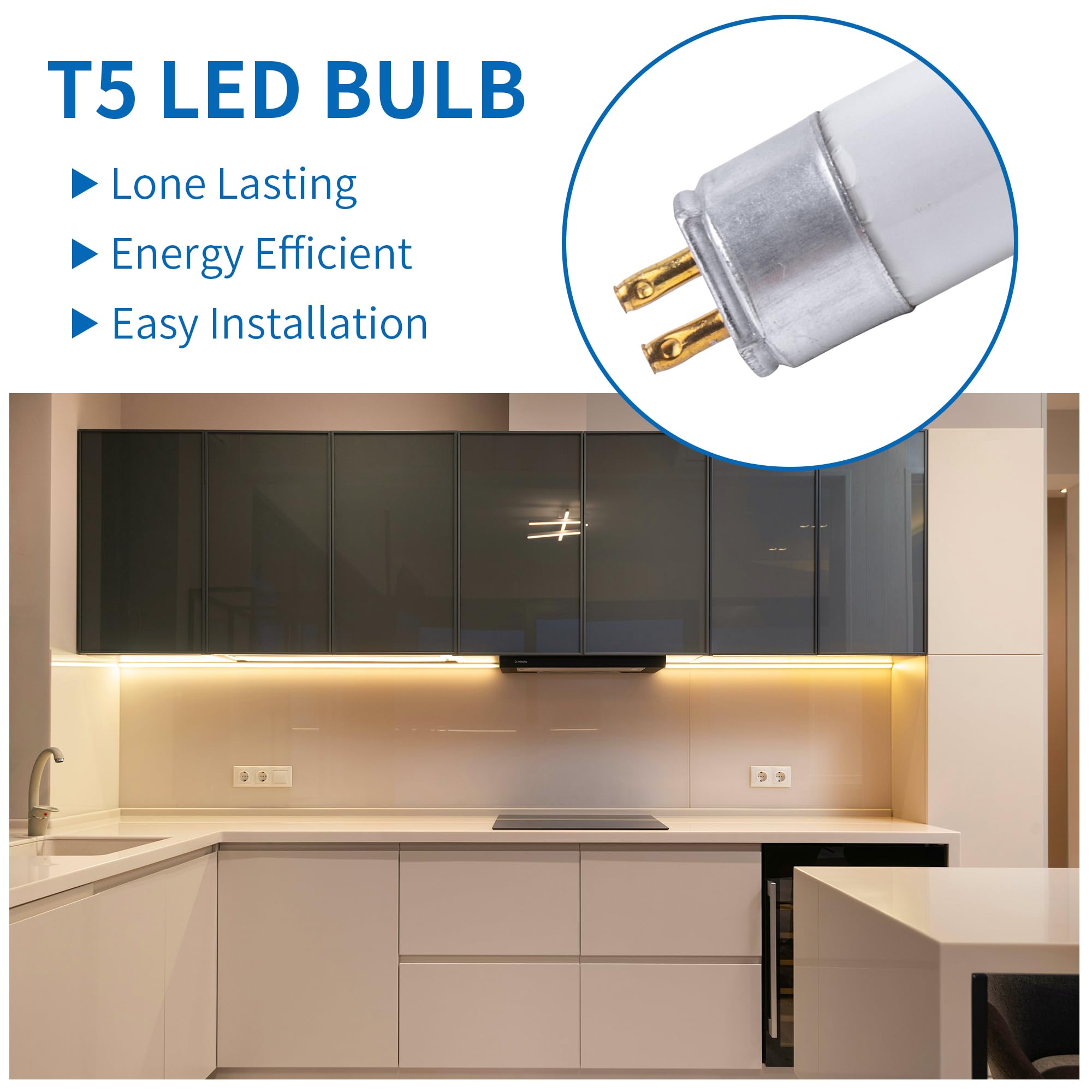 Wesome Lighting 950 lumens at 3000K for bright, even light.