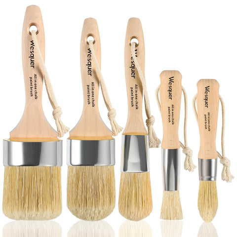 Wesquer chalk paint brush with natural bristles for smooth application.